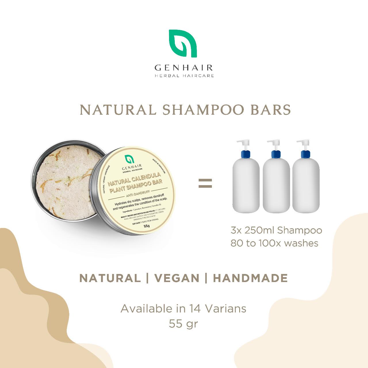 Natural Jasmine Shampoo Bar - Anti Bacterial