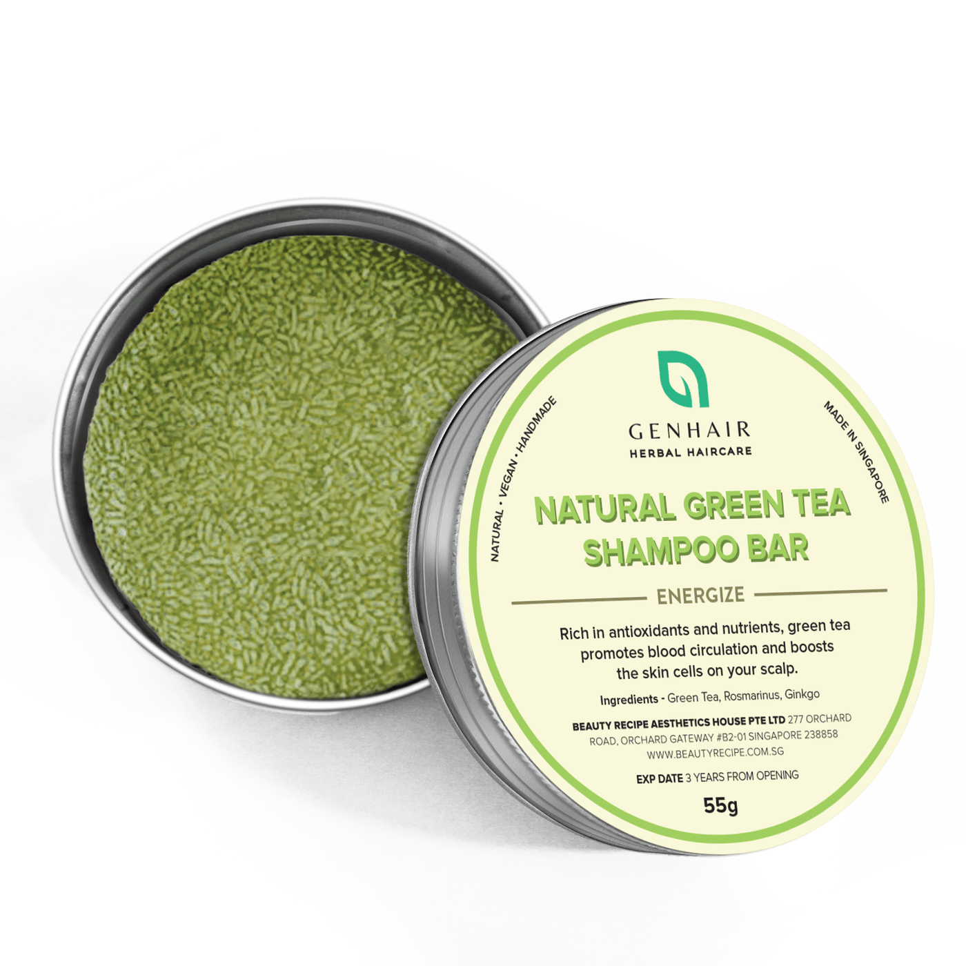 Natural Green Tea Shampoo Bar - Energising